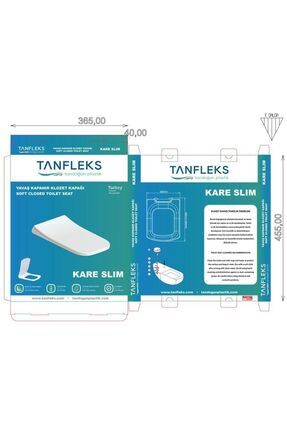 Kare Slim Yavaş Kapanan Termoplast Klozet Kapağı Image 2