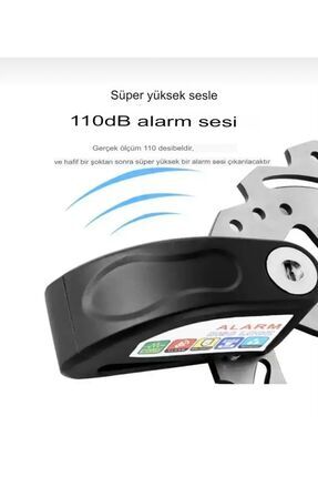 MOTOR ALARMLI DİSK KİLİDİ MOTORSİKLET KİLİDİ 110 DB Image 4