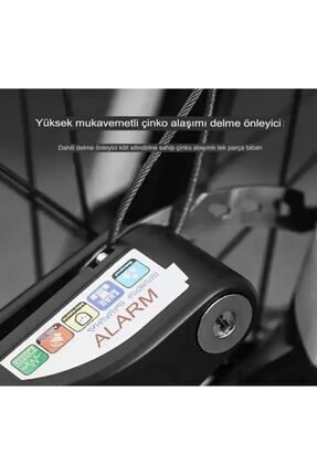 MOTOR ALARMLI DİSK KİLİDİ MOTORSİKLET KİLİDİ 110 DB Image 5
