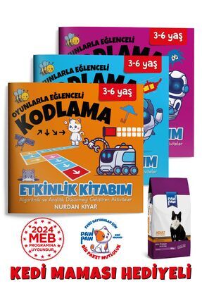 3-6 Yaş Oyunlarla Eğlenceli Kodlama Çocuk Etkinlik Kitabım - 3 Kitap Image 0