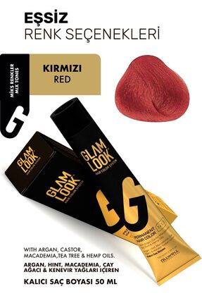 Kırmızı /red Glamlook Profesyonel Argan Yağlı Saç Boyası Image 0