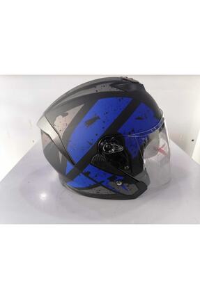 Jk 526 Günel Vizörlü Mat Siyah Mat Amvi Açık Kask Image 0
