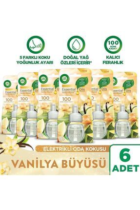Elektrikli Oda Kokusu Yedek Şişe Vanilya Büyüsü - Esansiyel Yağlar Içerir x 6 Image 0