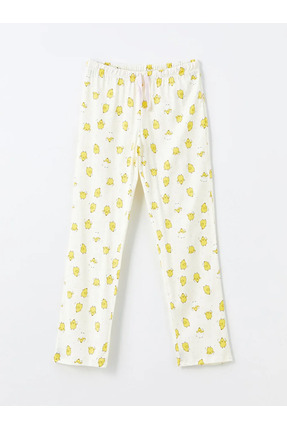 LCW DREAM Krem Baskılı Gömlek Yaka Desenli Hamile Pijama Takımı Image 2