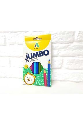 Adel Jumbo Hexa Tam Boy Kuru Boya Kalemi 12 Renk Altıgen Image 0