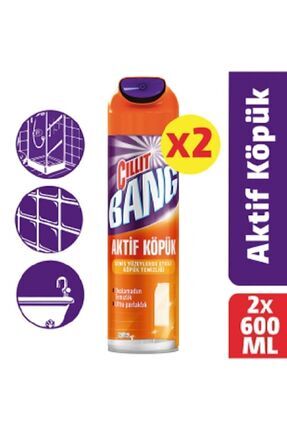 Aktif Köpük Geniş Yüzeylere Özel Duş Ve Küvet Yağ Ve Kireç Çözücü Sprey 600 ml X 2 Image 0