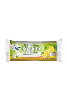 (3 Adet) Lavanta - Limon - Çilek Kokulu Büzgülü Çöp Torbası Orta Boy 120 Gr. 55x60 Cm. Image 2