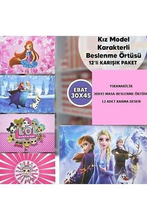 12 Adet Kız Çocuk Beslenme Örtüsü Image 0
