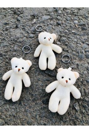 Peluş Ayıcık Anahtarlık Sevimli Peluş Ayıcık Anahtarlık Beyaz Renk 11 Cm Image 0