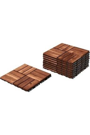 1 Adet 30x30 Cm Parke Balkon Teras Yer Döşemesi Masif Sorelis Akasya Kahverengi 1 Adet Image 0