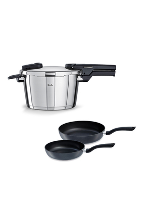 Vitaquick Glossy 4,5 Litre Düdüklü Tencere + Tava Set Image 0
