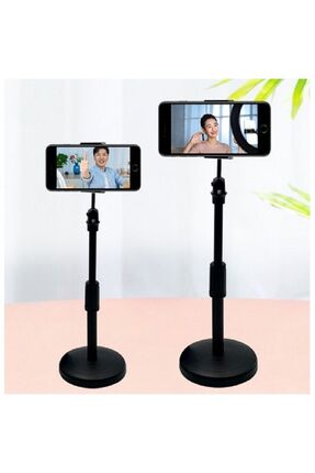 Masaüstü Teleskopik Telefon Tutucu Telefon Tutacağı Masa Üstü Siyah Image 2