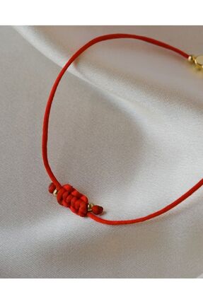 Saten ip Kalpli Kırmızı İp Şans Bilekliği, Kırmızı İp Dilek Bileklik Image 3