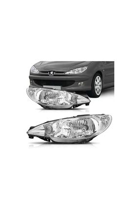 Peugeot 206 Sağ + Sol Ön Far Takımı Manuel Ayarlı 2003--2008 Image 1