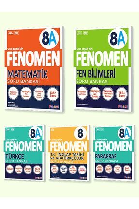 Fenomen 8. Sınıf 5'li Set 2025 (MatematikA, FenA, Türkçe, İnkılap Tarihi ve Atatürkçülük, ParagrafA) Image 0