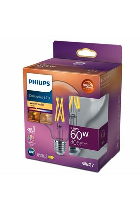 Filament Ampul Şeffaf 60 W Dimlenebilir Sarı Işık G93 E27 Image 0