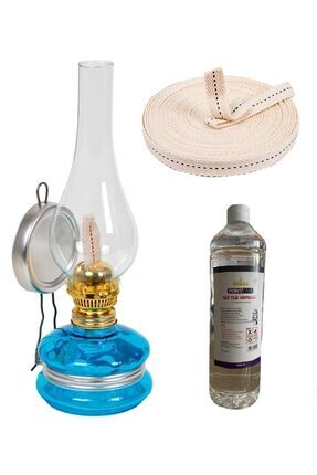 Nostaljik Dekoratif Gaz Lambası, 250ml Kandil Yakıtı Ve 1m Fitil Gaz Lambası Seti Image 0