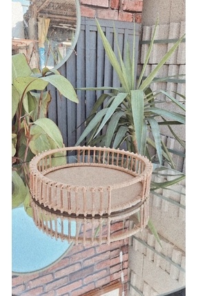 BOHEM MODEL TAMAMEN EL İŞÇİLİĞİ BAMBU DOĞAL TEPSİ Image 0