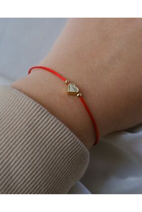Saten ip Kalpli Kırmızı İp Şans Bilekliği, Kırmızı İp Dilek Bileklik Image 4