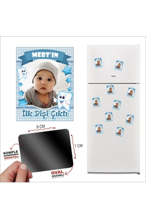 Hediyelik Erkek Bebek İlk Diş Magneti 10 Adet Image 0