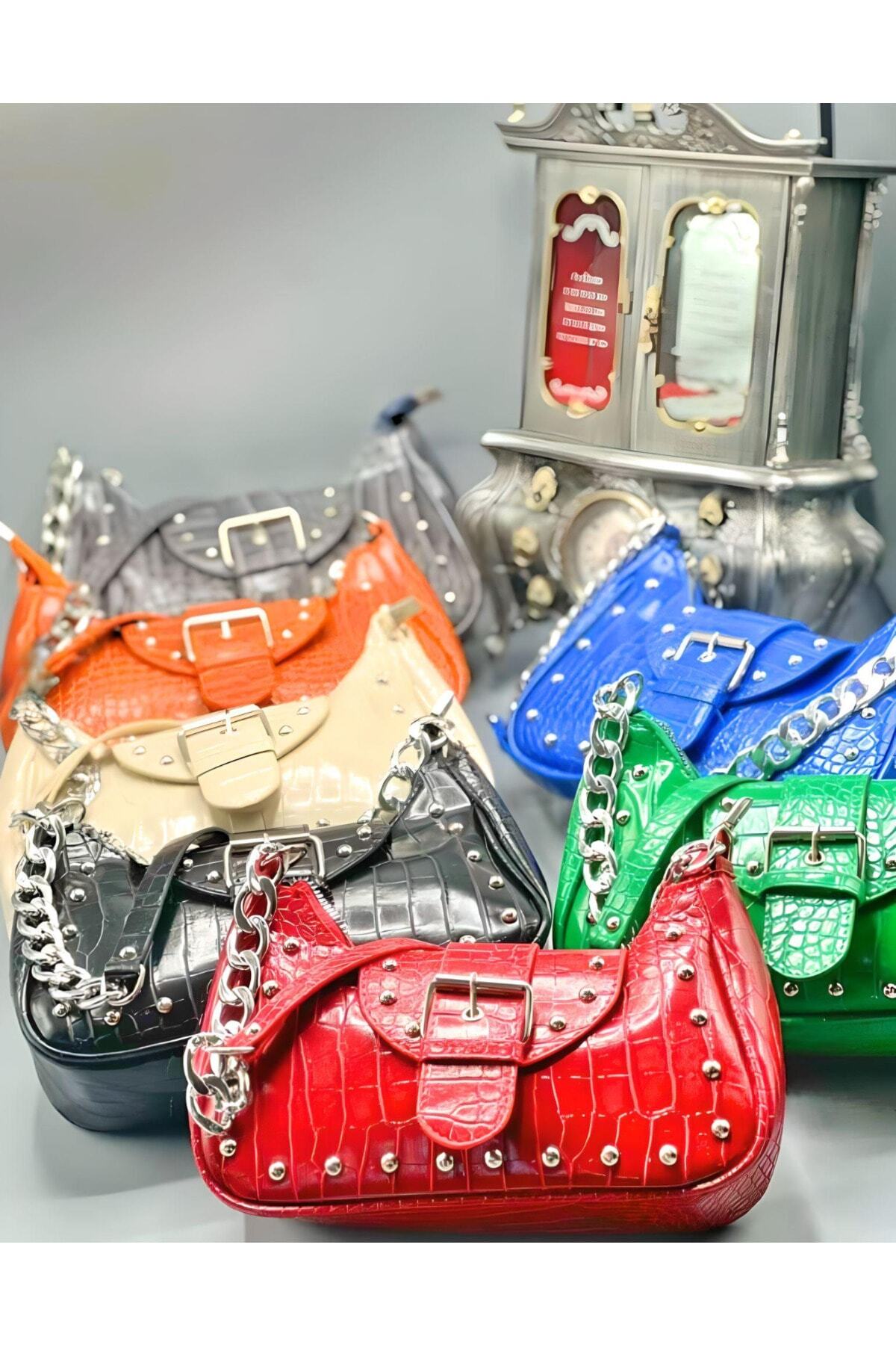 کیسه بازوی سفید با الگوی تمساح استخوانی استخوانی