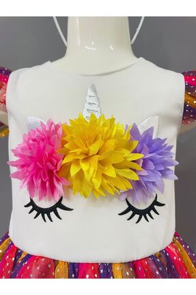 UNİCORN DOĞUM ĞÜNÜ PARTİ ELBİSESİ TAÇ TEMALI Image 3