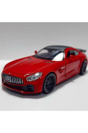 1.36 ÖLÇEK WELLY MARKA LİSANSLI MERCEDES AMG GTR KIRMIZI RENK 12 CM MODEL METAL ARABA Image 0
