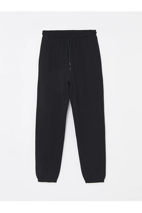LCWAIKIKI Basic Yeni Siyah Kadın Beli Lastikli Düz Jogger Eşofman Altı Image 0