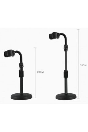 Masaüstü Teleskopik Telefon Tutucu Telefon Tutacağı Masa Üstü Siyah Image 3