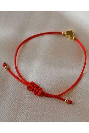 Saten ip Kalpli Kırmızı İp Şans Bilekliği, Kırmızı İp Dilek Bileklik Image 2