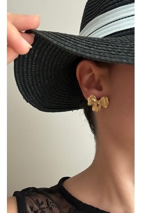 Fiyonk Gold Kararmaz Çelik Küpe Image 0