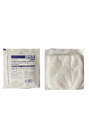 Sanus 10 X 5’li Paket (50 KULLANIMLIK) 7.5 X 7.5 Steril Spanç 4 Katlı Image 0