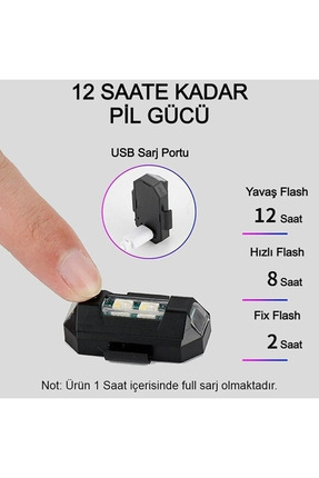 6 ADET Kablosuz Mini Lamba - Kablosuz 7 Renk 30 Farklı Mod Lamba Led - Araba Motosiklet Bisiklet Image 2