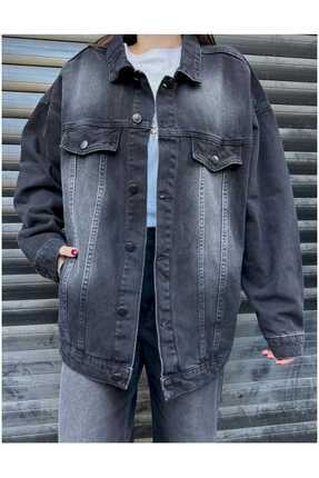 Genel Markalar Retro Vintage Denim Yıkamalı Siyah Tint Jacket Image 0