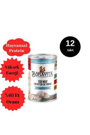 Bonavita Balık Etli Bonavitta Yavru Kedi Maması 400 gr 12 Adet Image 0