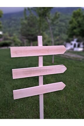 Ahşap Yön Tabelası, Bahçe Yön Levhası Ölçüler, 50cm genişlik, 125cm yükseklik Image 0
