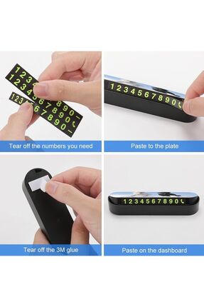 Tüm Araçlara Uyumlu Araç Park Telefon Numaratörü Açılır Kapanabilir Fosforlu Parkmatik Image 3