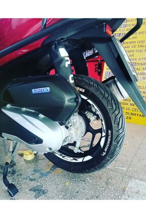 Honda Pcx Jant Şeridi Kesim Kalın Sticker Beyaz Image 0