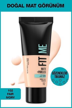 Fit Me Matte+Poreless Fondöten - 102 Fair Ivory Image 0