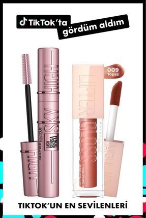 Lash Sensational Sky High Maskara & Lifter Gloss Nemlendirici Dudak Parlatıcısı- 009 Topaz Image 0