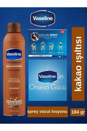 Vasaline Sprey Krem Kakao Işıltısı Sprey Krem Vücut Losyonu Nemlendirici Etkili 181 GR Image 0