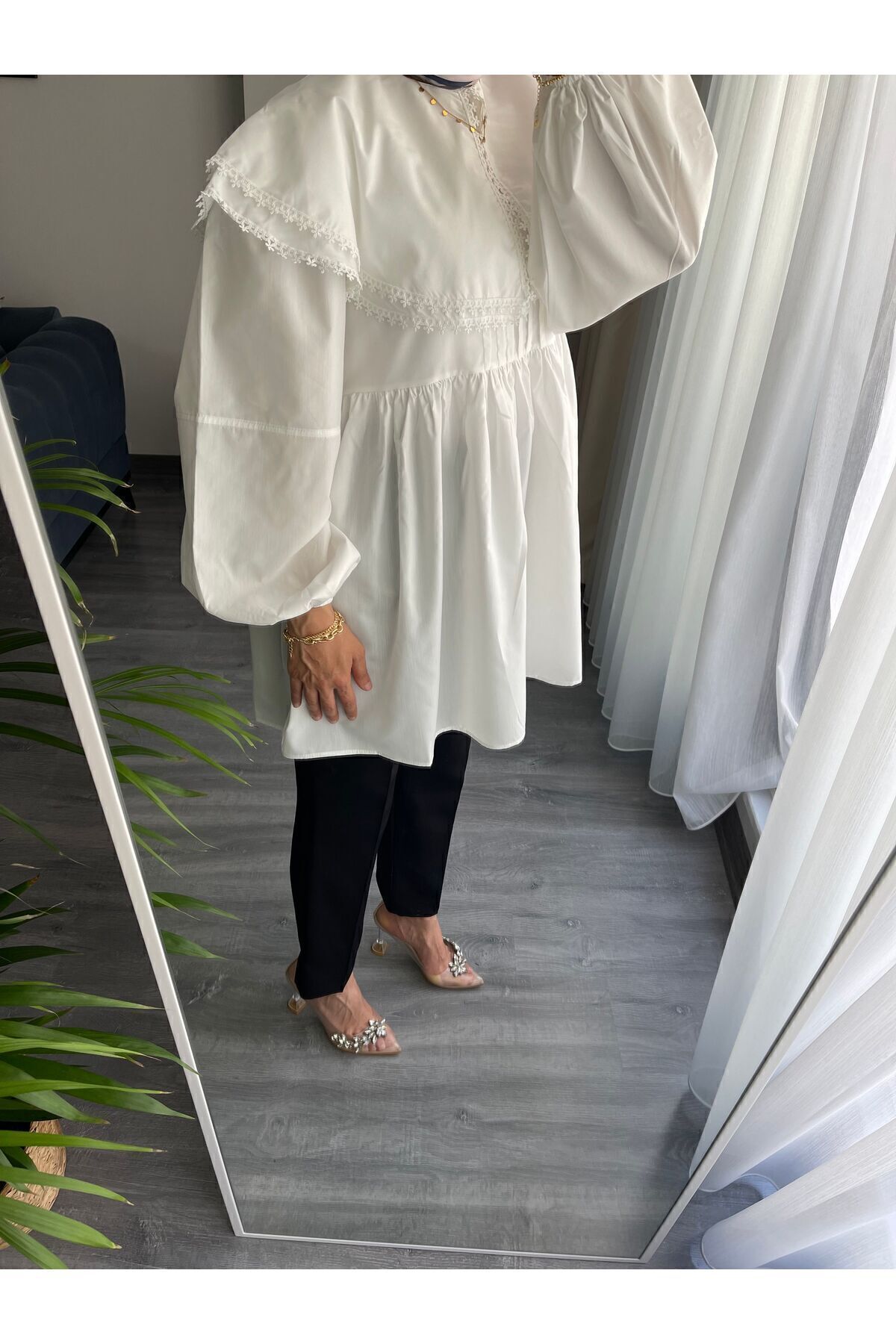 تونیک پوپلین یقه دار