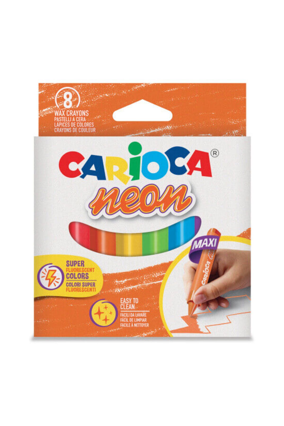 Carioca Jumbo Üçgen Mum BoyaKalemi Neon 8'li