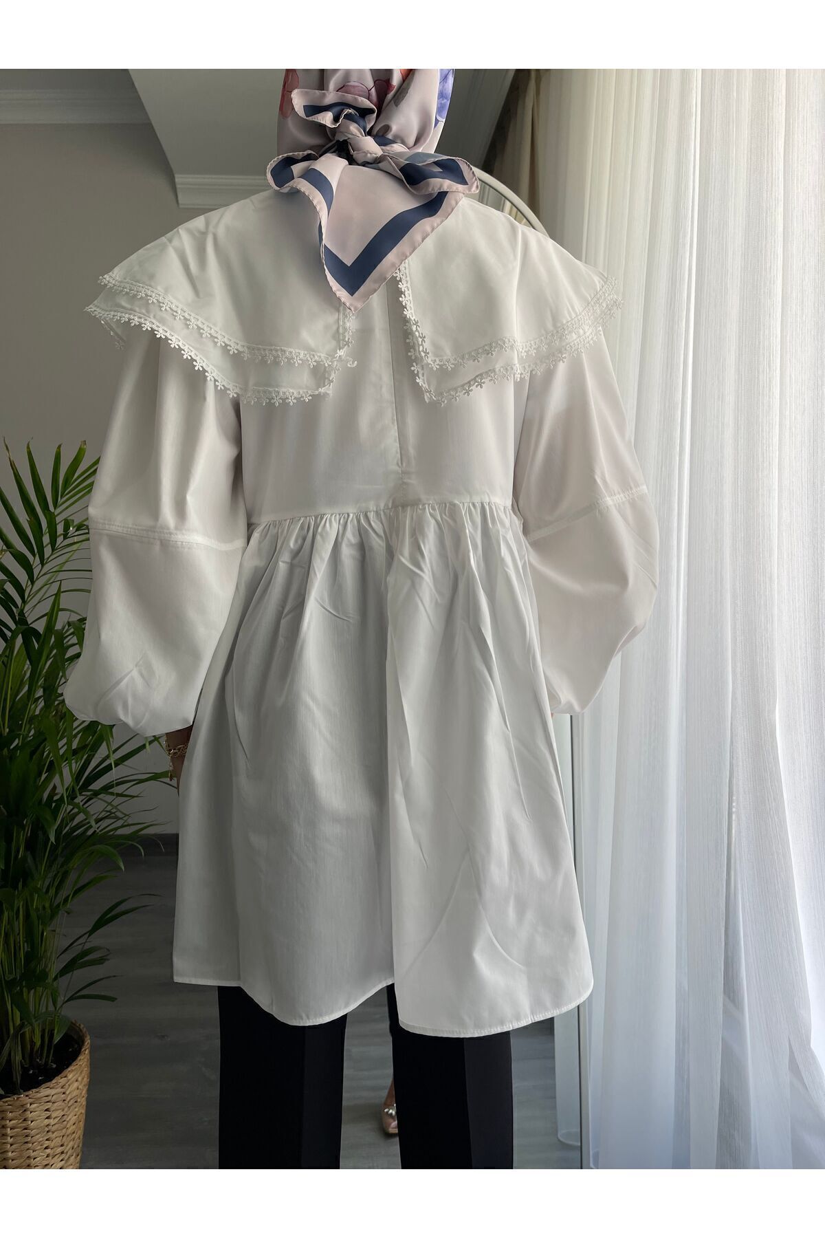 تونیک پوپلین یقه دار