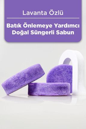 Lavanta Özlü (BATIK VE ÇİLEK BACAK ONARIMINA YARDIMCI) Doğal Süngerli Sabun 130gr Image 0