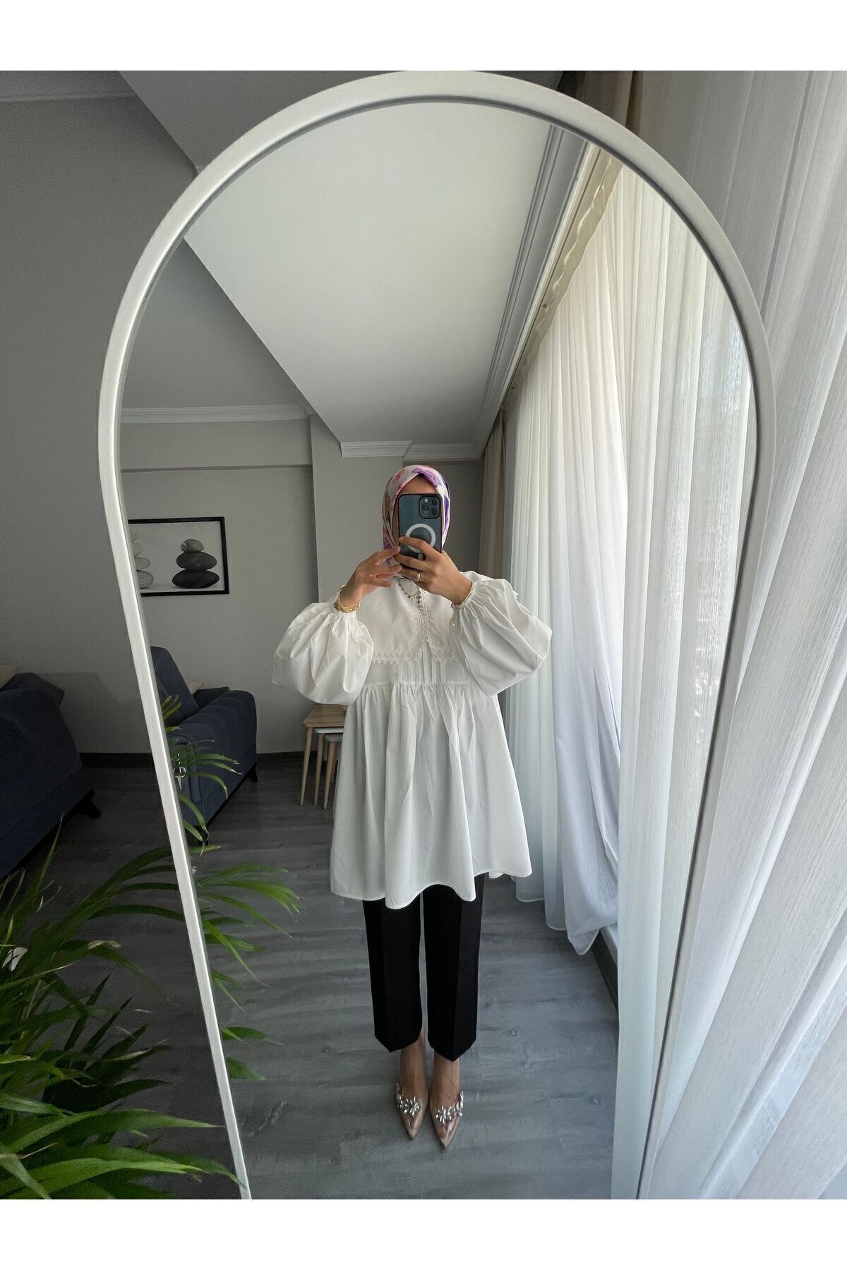 تونیک پوپلین یقه دار