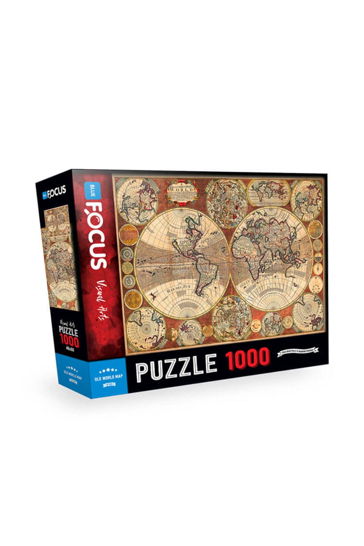 Blue Focus 1000 Parça PuzzleOld World Map (ES...