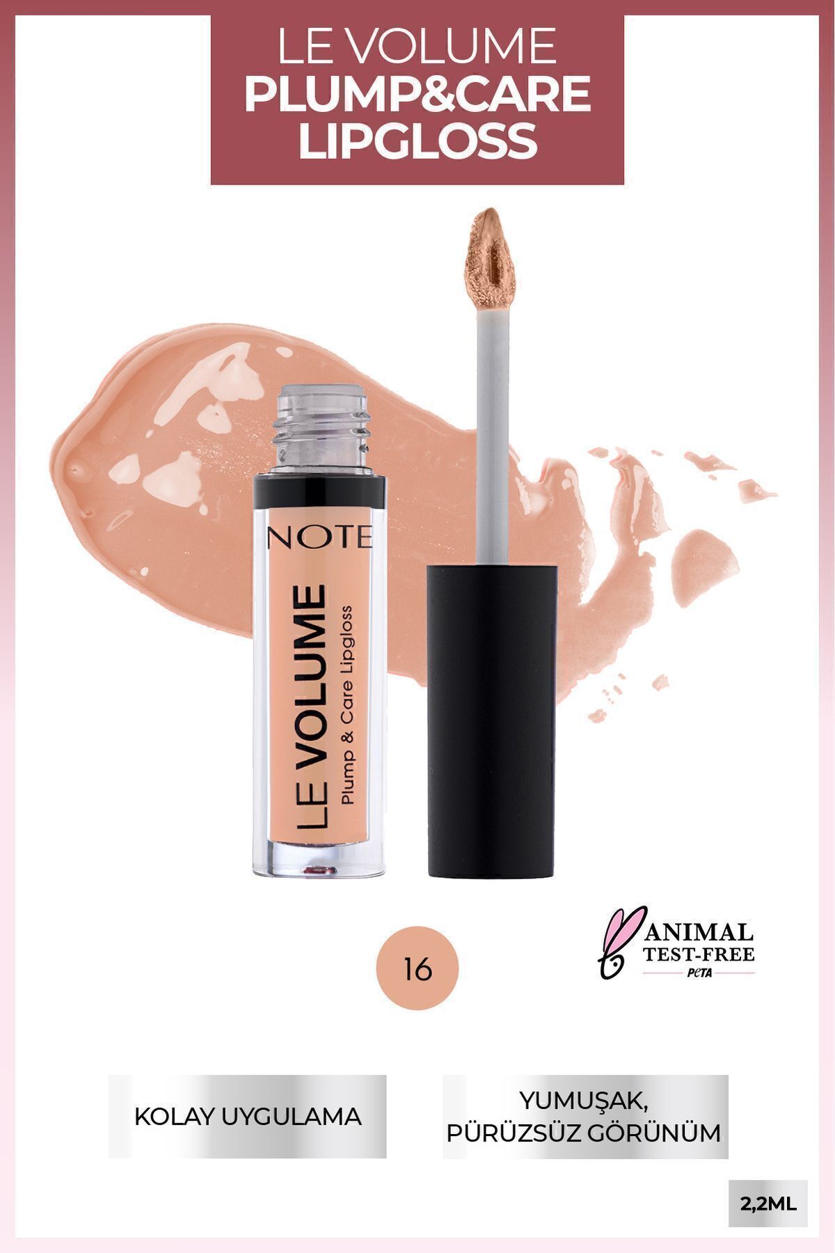 Le Volume Plump & Care Lipgloss Moisturizing Lip Glass - 16 Nude Style - Nude