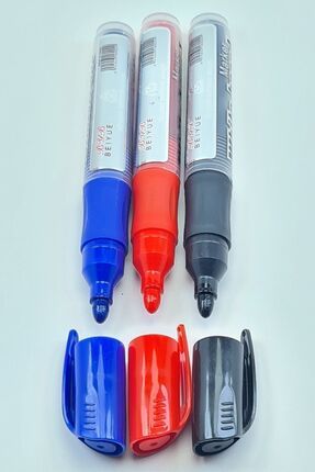 3 Renk Karışık Kırmızı Siyah Mavi Tüplü Kartuşlu Byb Tahta Kalemi Image 0