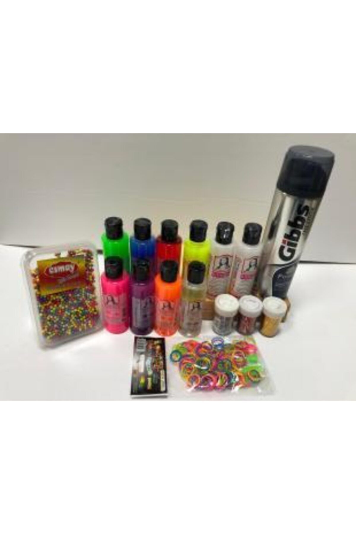 Esmay Set 8 Renk 70 Ml Slime + 2 Ad. 70 Ml Boraks + 3 Ad. Toz Sim + 1 Ad. Köpük + Traş Köpük + Bileklik